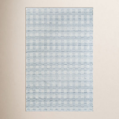 Lavande Hand-Woven Plaid Gray Rug