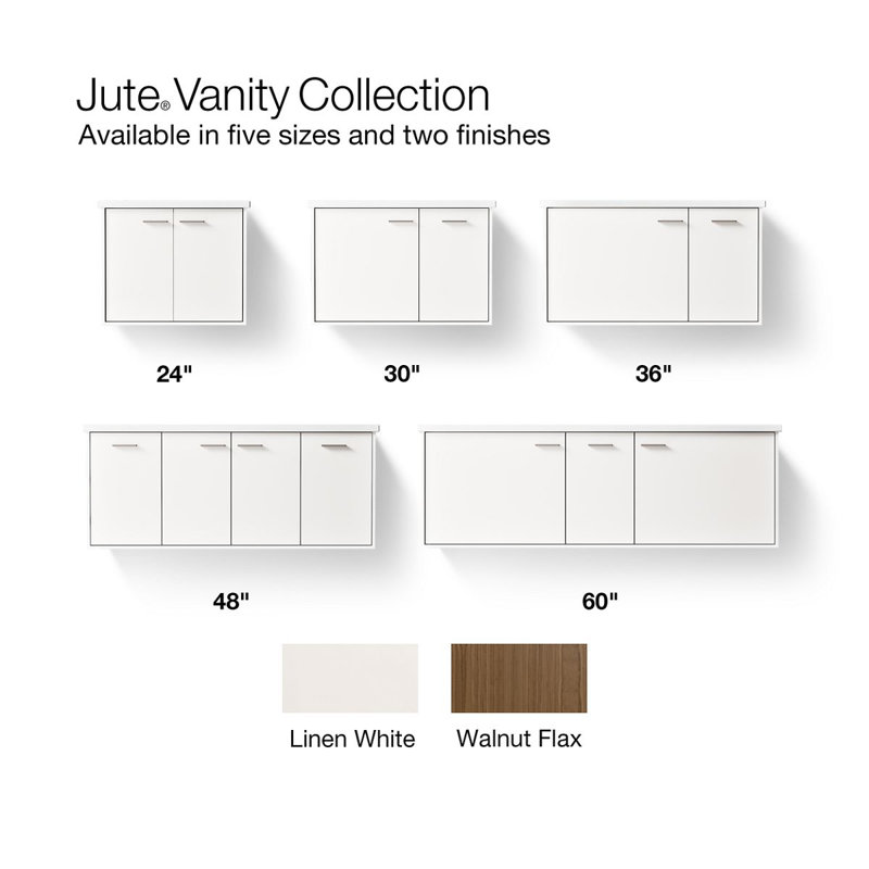 Jute 60" Vanity With Quartz Countertop, Sink And Hardware Included, Linen White