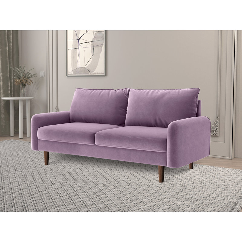 Canapé rembourré 70 po Siniard, Velours lavande, H 33,1 po x l 70 po x P 31,7 po