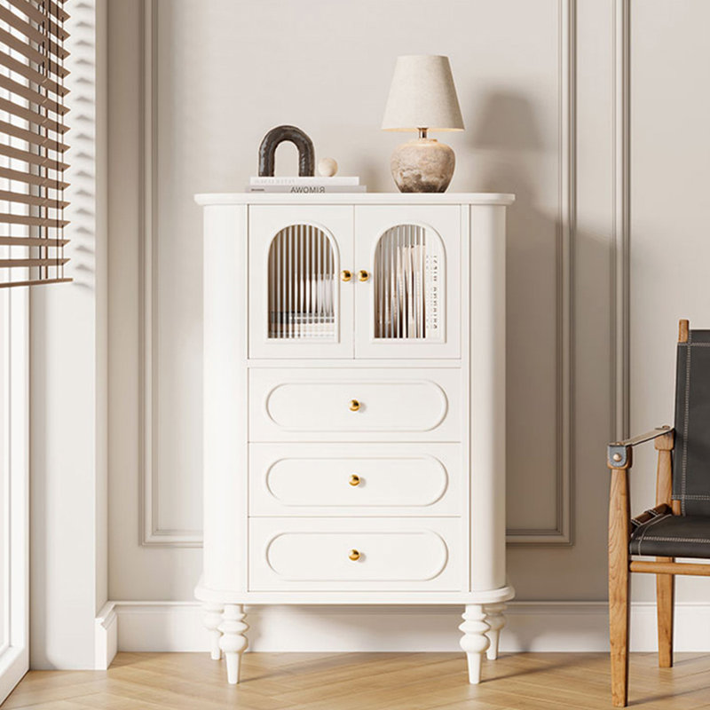 French Storage Cabinet Storage Light Luxury Minimalist Featured Cabinet, White