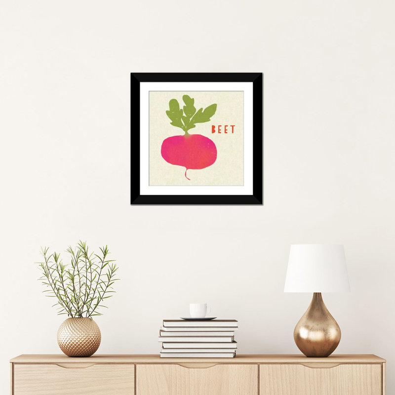 « summer legumes i », impression sur toile tendue, H 24 po x l 24 po x P 1 po, Papier d'art encadré noir, Blanc