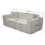 Lit en lin blanc exquis - 3 sièges, accoudoirs coussinés, rembourré, confortable pour le salon 3 Velours: espace de chargement et de rangement élégant, chambre à coucher, appartement-1226766178