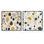 Hunley - Ensemble de 2 collages floraux carrés-101853889-101853890