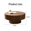 Table basse ronde en bois 30,51 pouces
