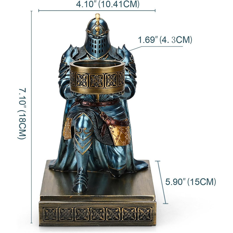 King's Guard Kneeling Knights Candlestick Holder