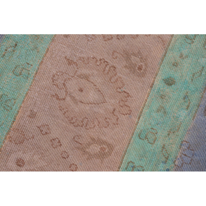 Tapis gris / vert / brun en laine noué à la main 7 pi 10 po x 9 pi 9 po Evan