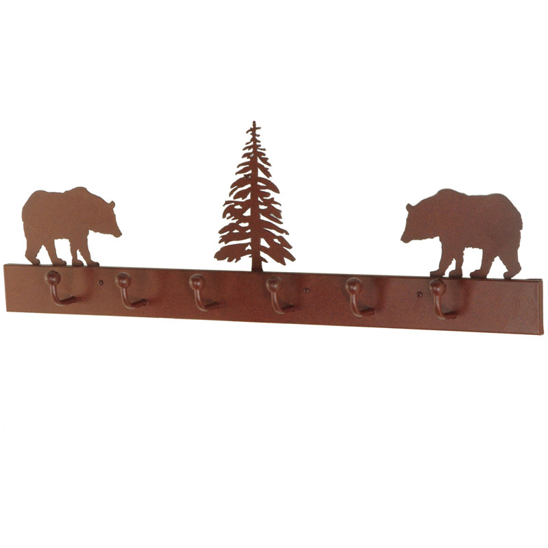 Rustic Lodge 6 - Hook Wall Mounted Coat Rack