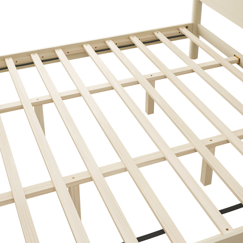 Lit plateforme en bois, Beige, Très grand lit
