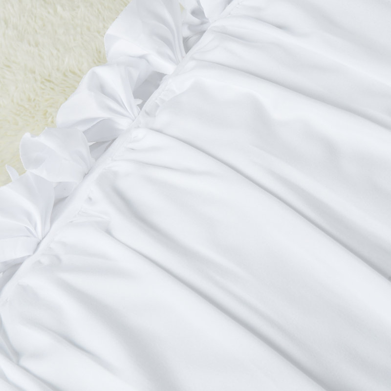 Ensemble d'édredon à plis froncés 7 pièces Lit romantique dans un sac, Blanc, Full Comforter + 6 Additional Pieces