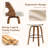 28.9" Mid-Century Upholstered Swivel Bar Stool with Curved Wooden Back and Footrest-661537083