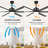 Keyante 72" Large Downrod Mount Ceiling Fan with Light Kit and Remote Control, 6 Speeds DC Reversible Motor, 3 Color Lights, Timer, 8 Aluminum Blades, for Indoor/Covered Outdoor Use-2045966396