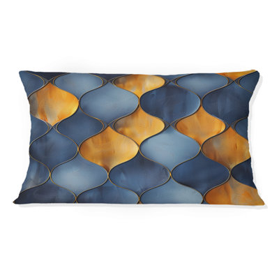 Oreiller bleu Ogee Patten I - Coussin lombaire moderne