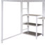 Lit mezzanine avec bureau et tableau blanc, lit mezzanine en métal avec 3 tablettes et échelle-849275835-849275832