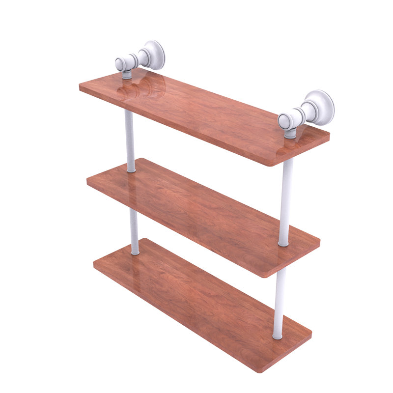 Étagère murale en bois triple Freyja, H 16 po x l 16 po x P 5,54 po, Blanc mat