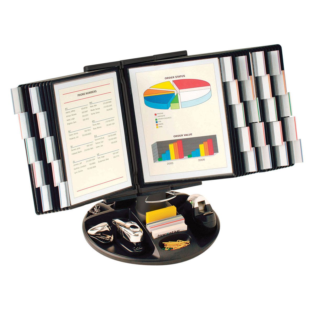 Rotary Folder Rack Symple Stuff Steffes Executive Rotary Base Reference Organizer ...