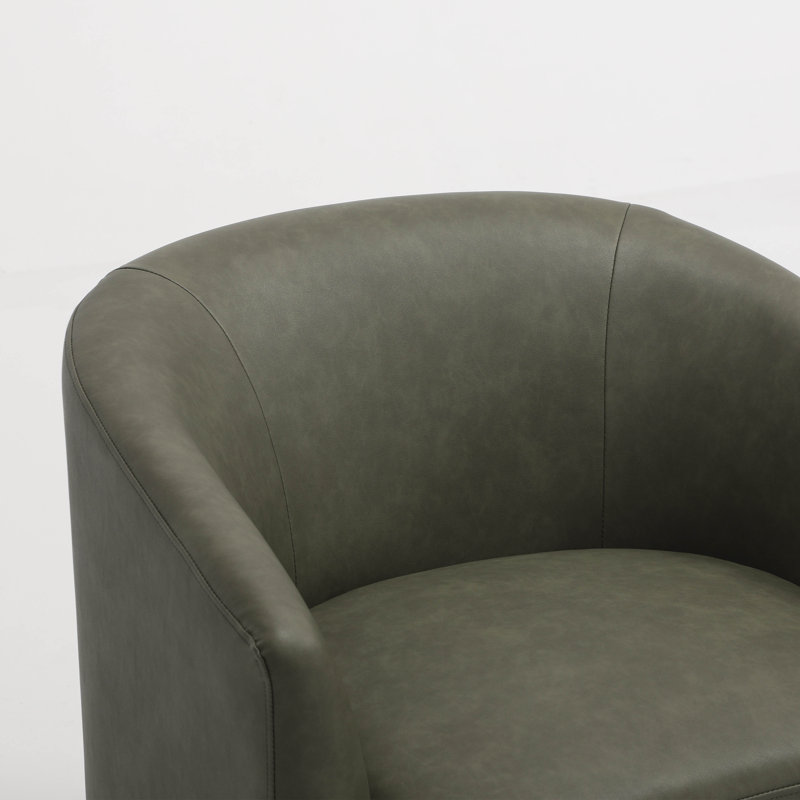 Fauteuil pivotant avec base en métal, Vert