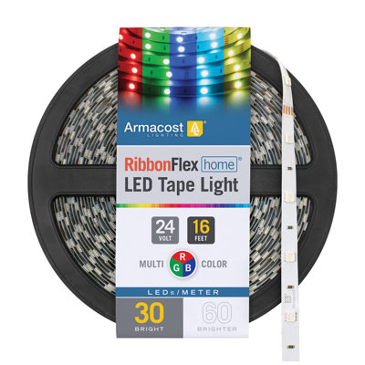RibbonFlex Home, 24V, RVB, 30 LED / M, IP20, bande de lumière sous l'armoire 5M