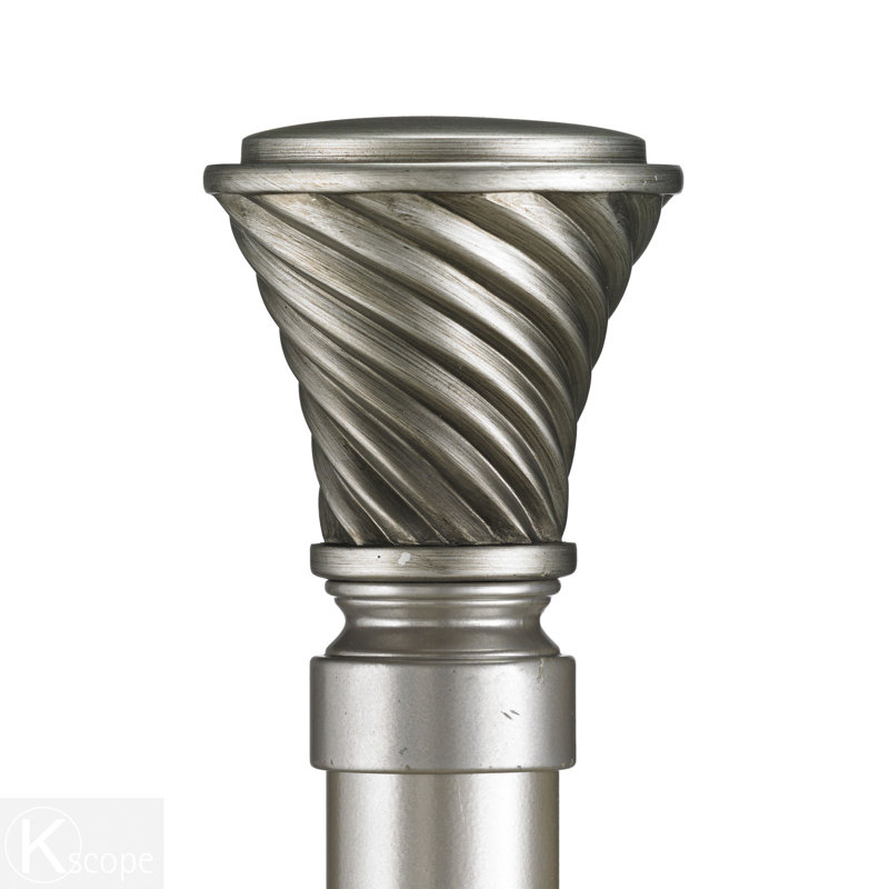 Tringle à rideaux simple Cecille Traverse, Argent antique, H 3,5 po x l 90 po x P 3,75 po