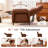  30.7" W Mid-Century Modern Recliner Chair in Faux Leather with Footrest-Brown-642562913