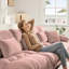 Canapé modulaire Free Combination, canapé en U pour le salon, canapé 4 places avec 2 repose-pieds, chenille rose-1150329733