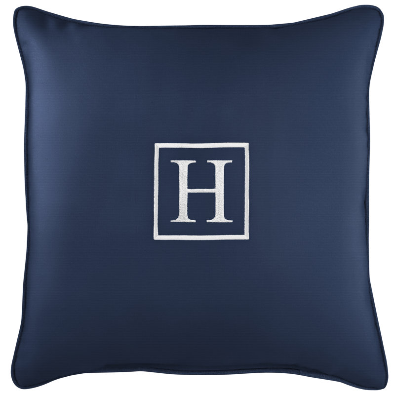 Kettil Embroidered Sunbrella® Outdoor Throw Pillow, Canvas Navy Sunbrella® Canvas, H