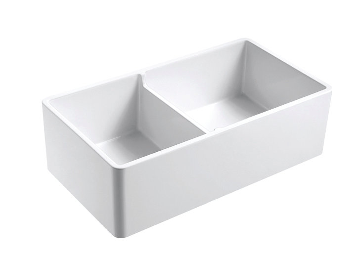 Sorrel 33" L x 18" W Double Basin Farmhouse Kitchen Sink with Grid and Strainer