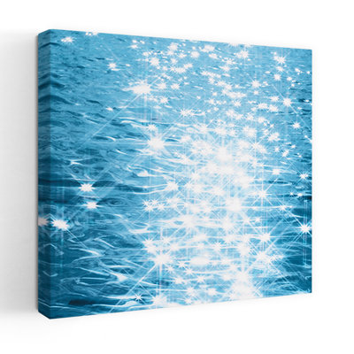 Abstract Blue Water Background With Sparks Abstract Contemporary Landscape Nature Art
