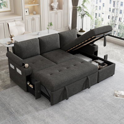 Canapé modulaire de 83,5 po avec canapé en L et canapé-lit