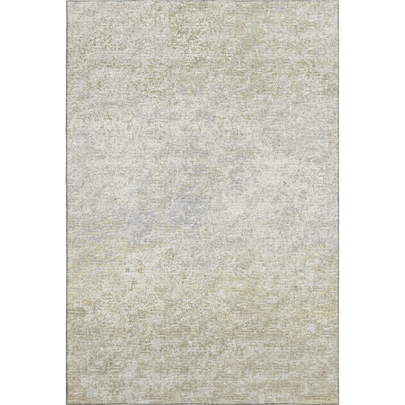 Premium Machine Washable Euriah Beige Rug, Rectangle 9' x 12'