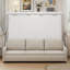 Murphy Cabinet Bed With Folding Sofa,Built-In Storage Shelves And LED Light