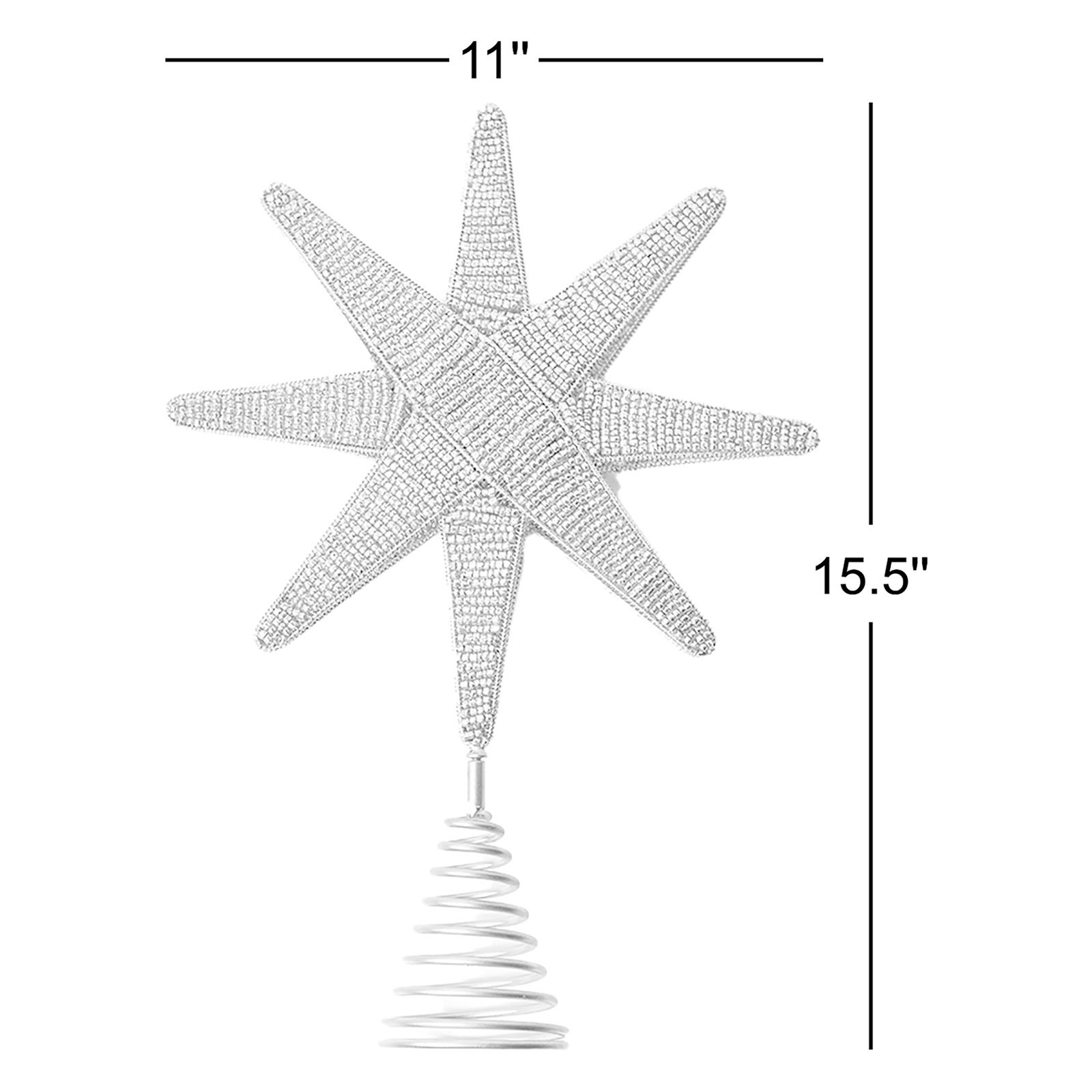 15.5'' Handmade Metal Nativity Tree Topper, Silver