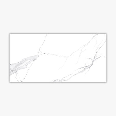 12" x 24" Straight Edge Porcelain Marble Look Tile