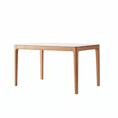 Rectangular Dining Table Solid Wood North American Red Oak Mid Century Modern Style
