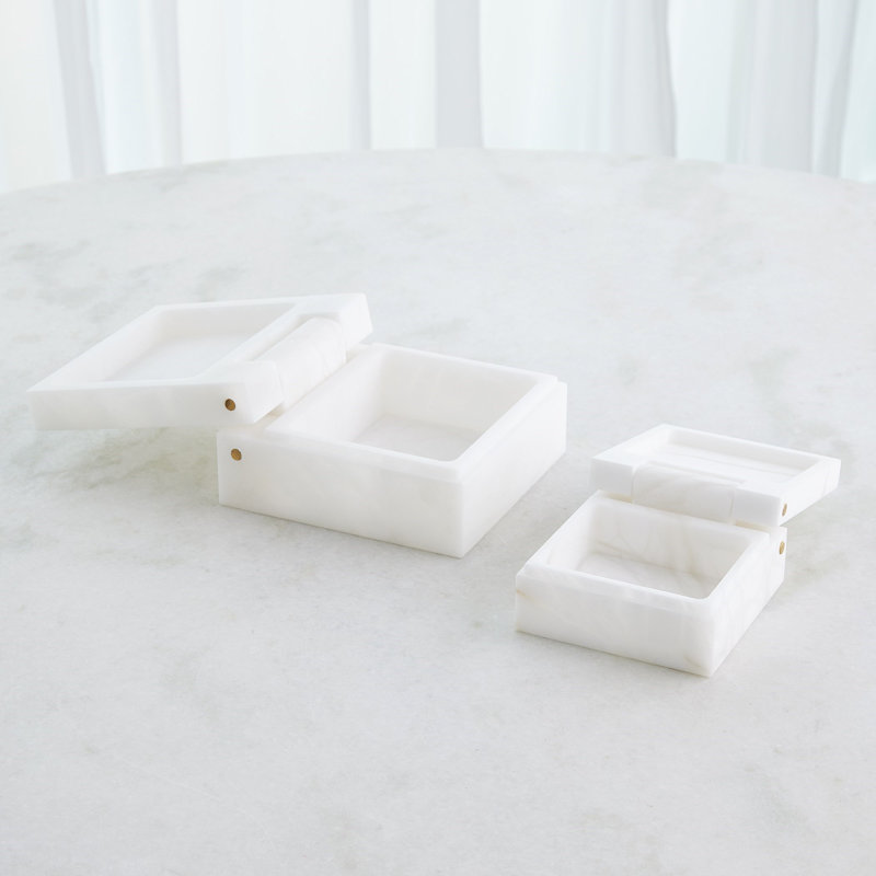 Handmade Stoneware Decorative Box, 3.5" H x 7" W x 7" D