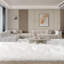 Tapis blanc en imitation peau de mouton à poil long fabriqué à la main Mamduh-665448973