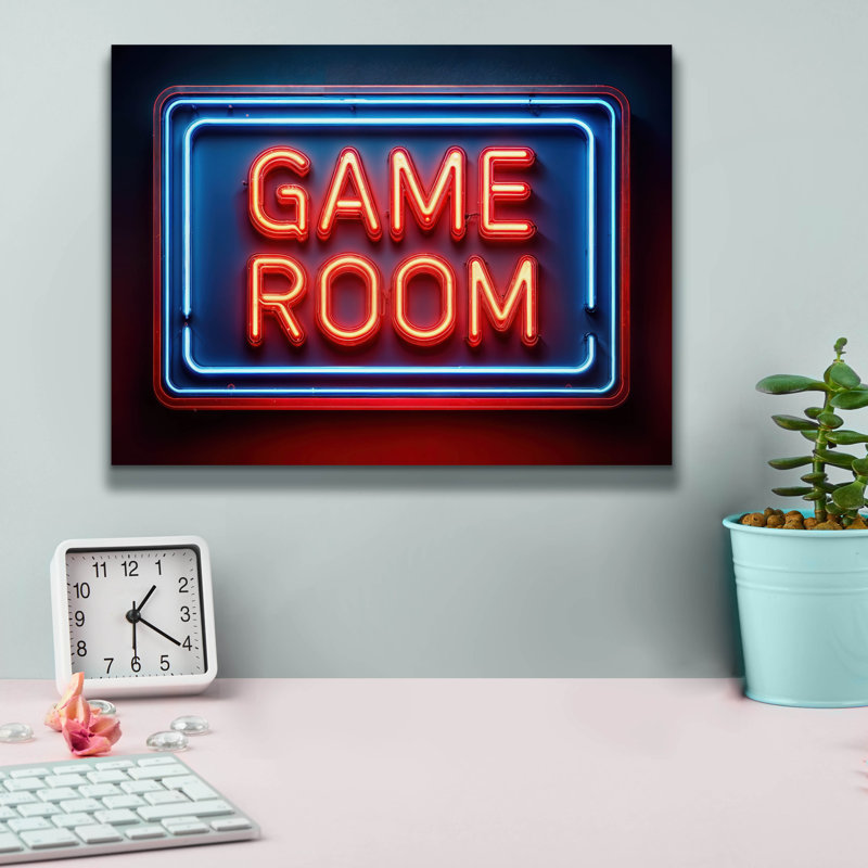 Art mural sur toile Epic Graffiti «Geme Room Neon» par Rey Klimt, H 12 po x l 16 po x P 0,75 po