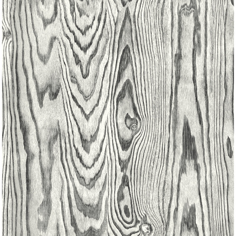 Seabrook Designs Grey Wash Faux Wood Texture Unpasted Wallpaper, Gray Wash
