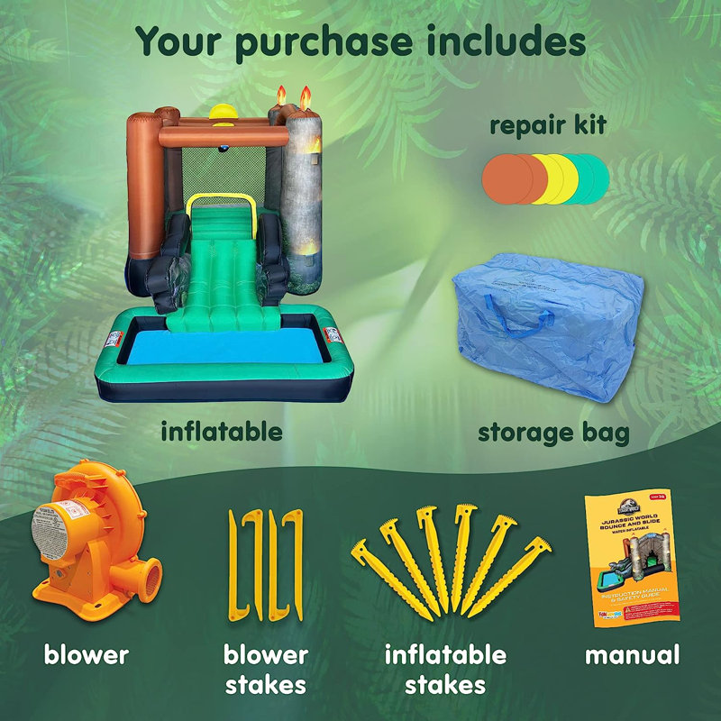 Jurassic World Inflatable Bounce House with Water Slide and Pool