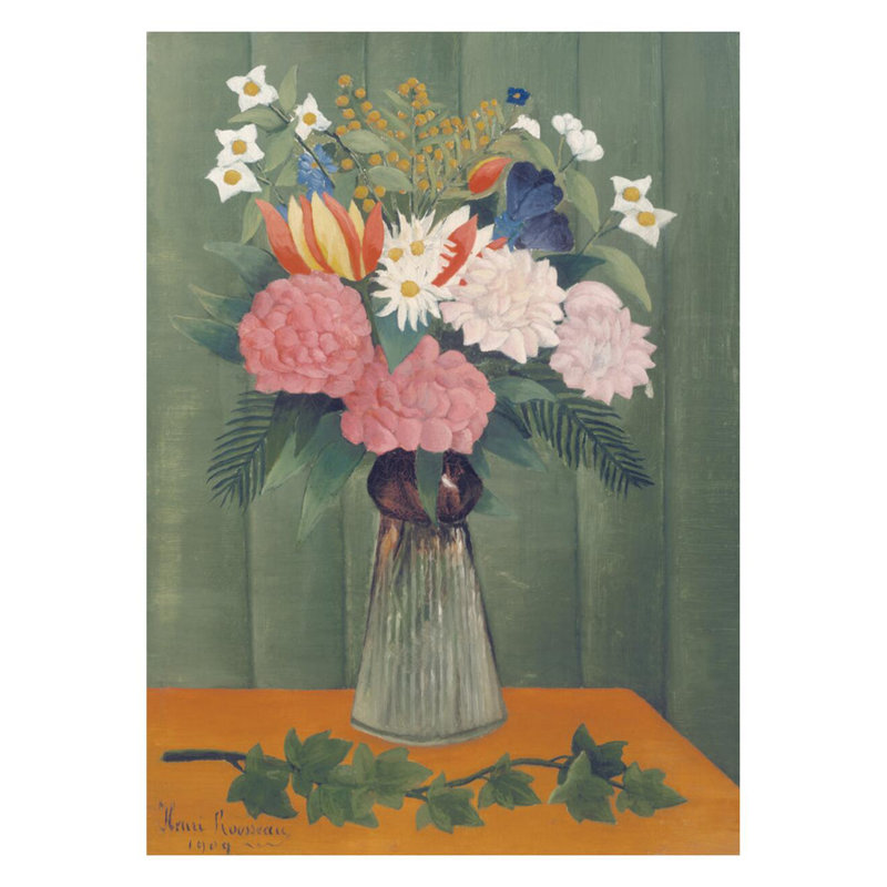 «Flowers in a Vase» par Henri Rousseau - Impression giclée, H 28 po x l 22 po