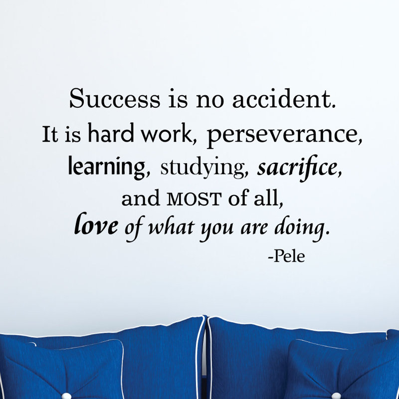 Autocollant de citations murales «succes is no accident»