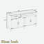 Buffet moderne à 4 portes avec prises de courant, ports USB, tablettes réglables, armoire de rangement ouverte et poignées en aluminium-948461506