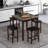 Ebern Designs 5 Pcs Bar Table Set Square Dining Table & 4 Pvc Leather Upholstered Bar Stools-1828303452