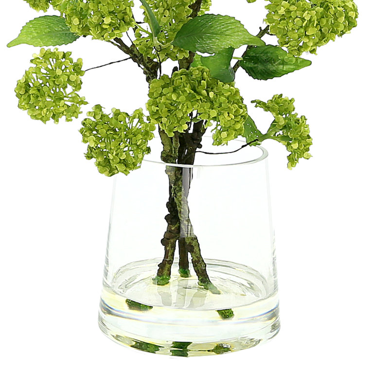 Organic Modern Snowball Viburnum Floral Arrangement
