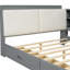 Lit plateforme en bois avec tête de lit avec rangement