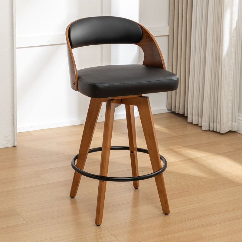 Colley Modern Swivel Bar Stool, Counter Stool (68.6cm Seat Height), Black