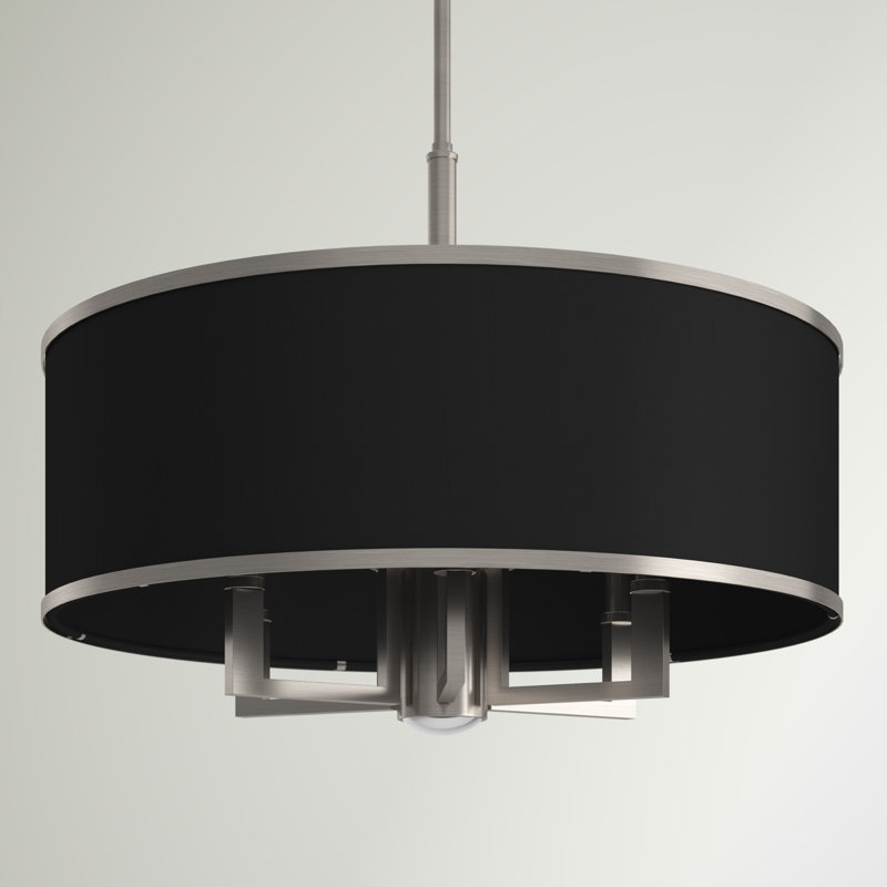 Lustre tambour à abat-jour Berthine, Noir