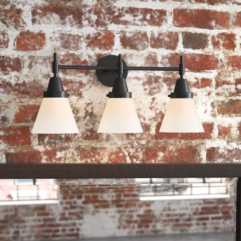 Gayle 3 - Light Dimmable Vanity Light, 4 Watt Vintage LED Bulb, Matte White, Matte Black
