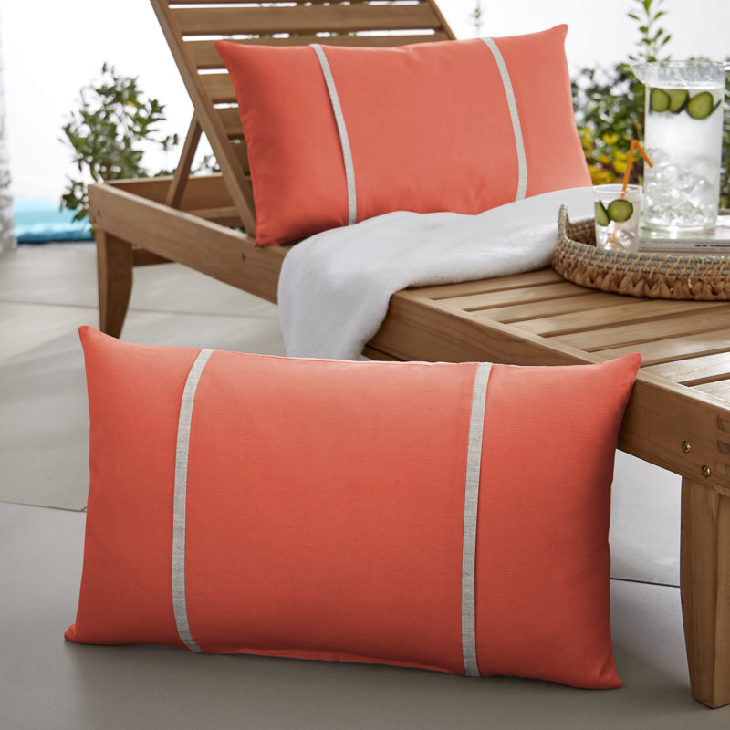  Coussin intérieur / extérieur à rayures, 14 po x 24 po