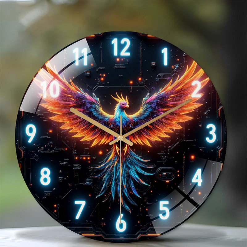 Horloge murale Phoenix - horloge murale moderne en verre 12 po