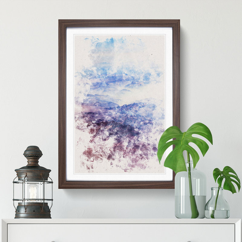Mountain Range Adventure - Picture Frame Painting Print, Walnut Framed, 33cm H x 24cm W x 2cm D
